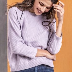 Lilla P Waffle Knit Pullover Lilac Size Large